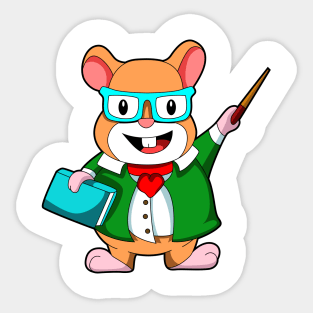 Hamster as Teacher with Book & Jacket Sticker